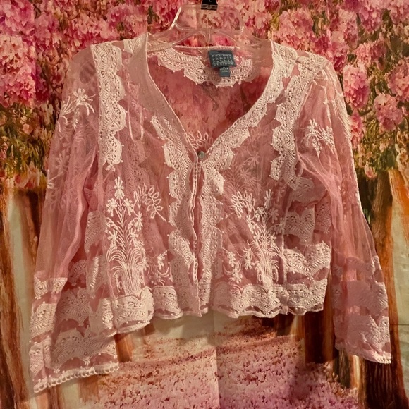 Rabbit Rabbit Rabbit Small pink lace sweater - Picture 2 of 4